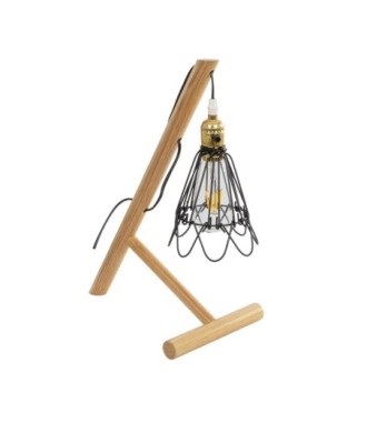 GLOBOSTAR® ELMA 999-0239 Μοντέρνο Επιτραπέζιο Φωτιστικό Πορτατίφ με Ντουί 1 x E27 AC 220-240V IP20 - Μπεζ & Μαύρο - Μ35 x Π20 x Υ43cm